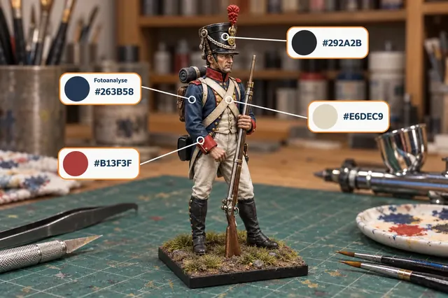 Historical soldier miniature with colour analysis